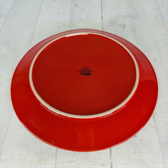 Room Essentials ANGLED RIM ORANGE FLAME White Trim Stoneware Dinner Plates Set 3 - Picture 5 of 16